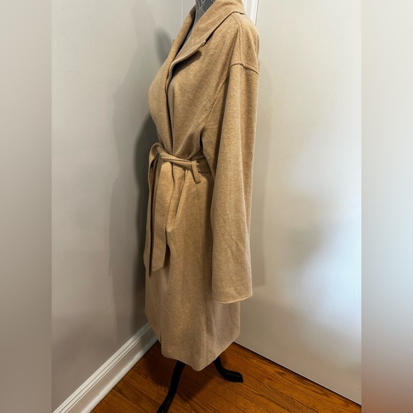 NWOT POLO Ralph Lauren Women Sz16 Wool Blend Camel Belted Open Front Trench Coat - Picture 4 of 16